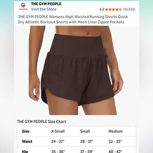 The Gum People Brown running shorts. NWT.